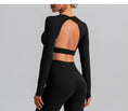 Load image into Gallery viewer, Long sleeve open back tops